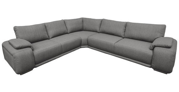 ECKSOFA Grau Struktur Rückenkissen, Rücken echt  - Chromfarben/Grau, KONVENTIONELL, Textil/Metall (310/280cm) - Carryhome