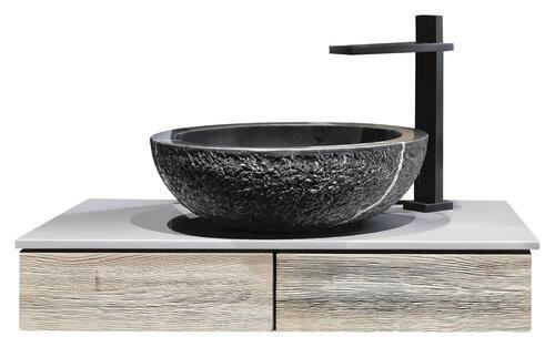 WASCHTISCHKOMBI 64,4 cm - Eichefarben/Grau, Natur, Holz/Stein (64,4cm) - Voglauer