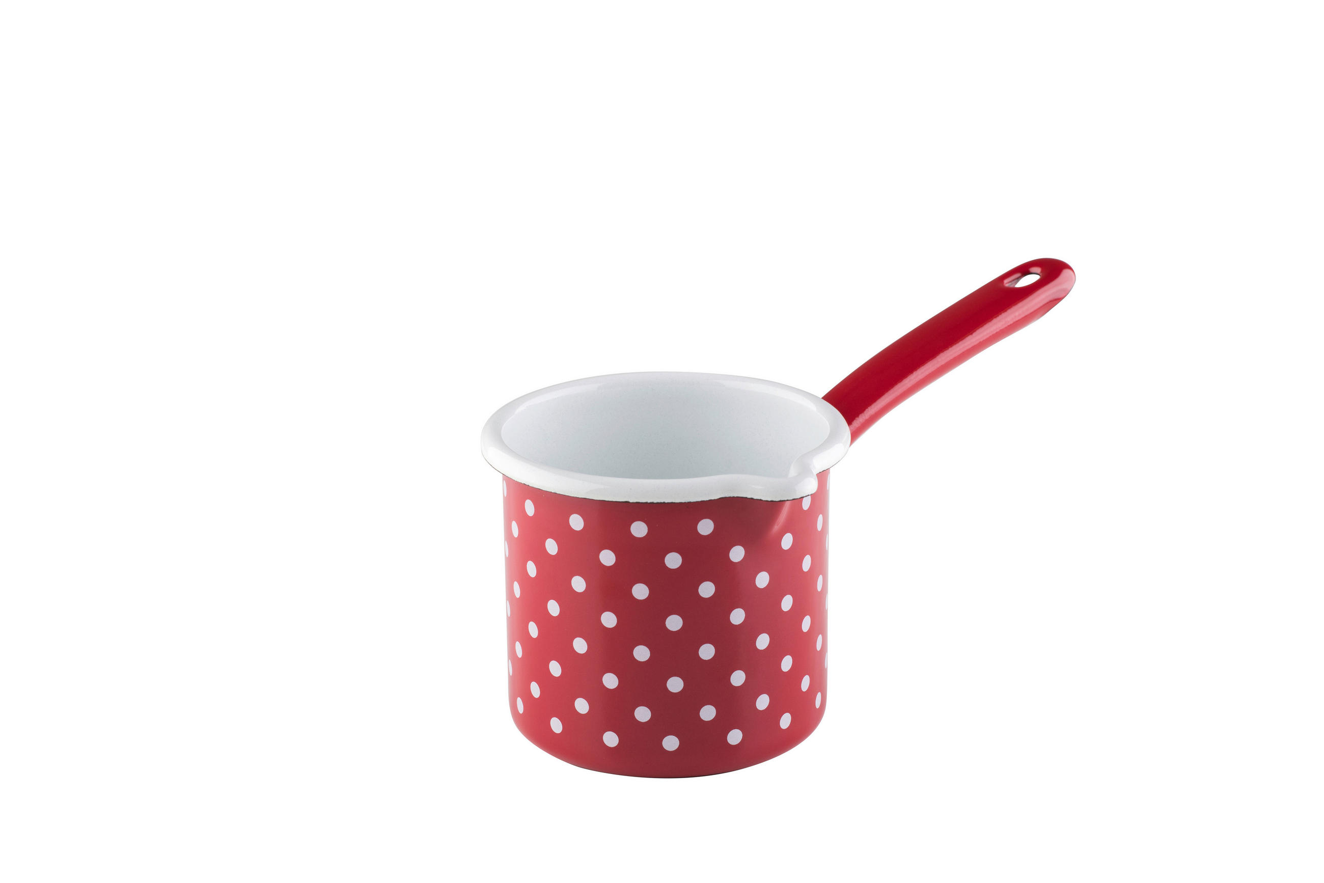 MILCHTOPF Pünktchen Rot 0.75 L  - Rot/Weiß, LIFESTYLE, Metall (10cm) - Riess