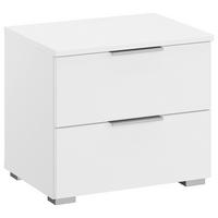 NOČNA OMARICA, bela  - bela/barve aluminija, Moderno, leseni material (47/43/42cm) - Rauch Möbel
