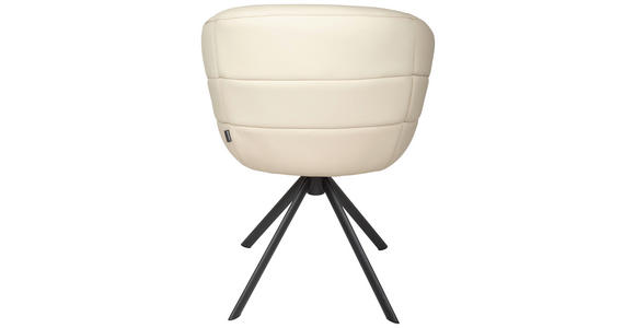 ARMLEHNSTUHL  in Eisen Echtleder pigmentiert  - Beige/Schwarz, Design, Leder/Holz (62/82/64cm) - Belluti