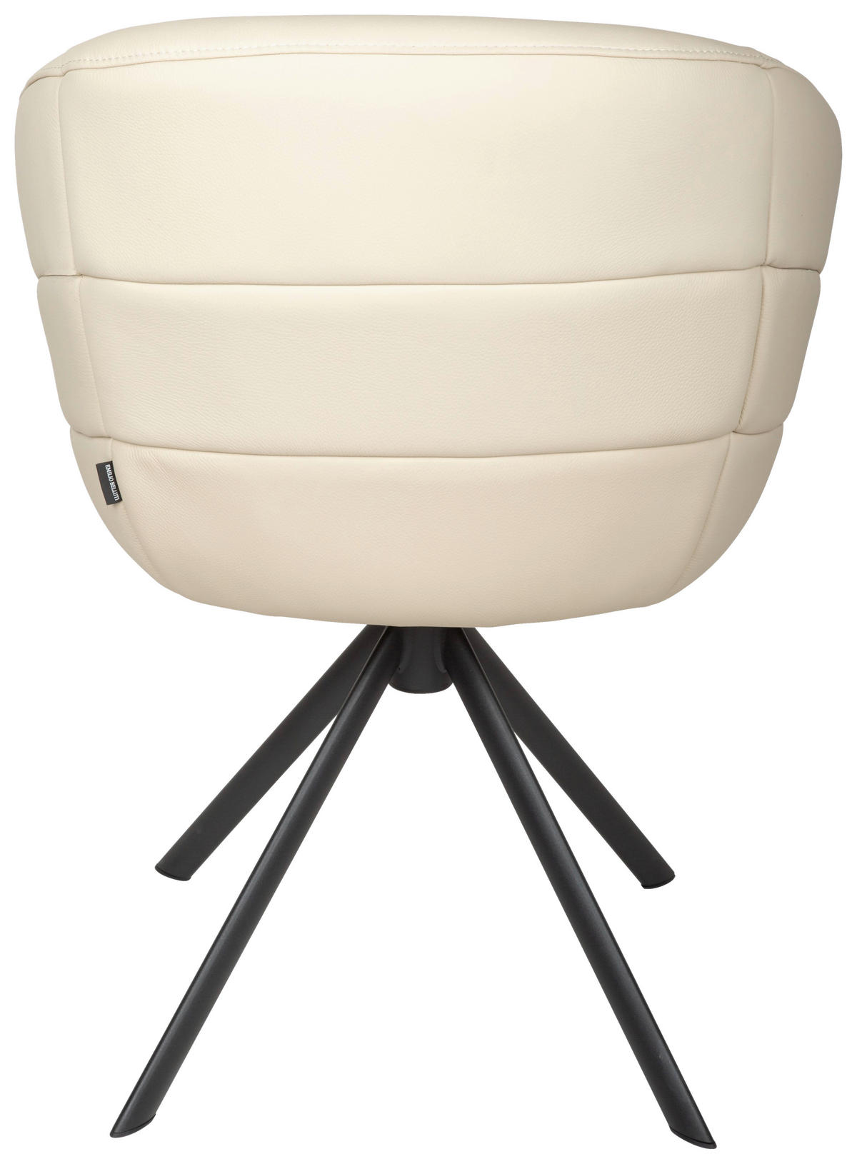 ARMLEHNSTUHL  in Eisen Echtleder pigmentiert  - Beige/Schwarz, Design, Leder/Holz (62/82/64cm) - Emilio Belluti