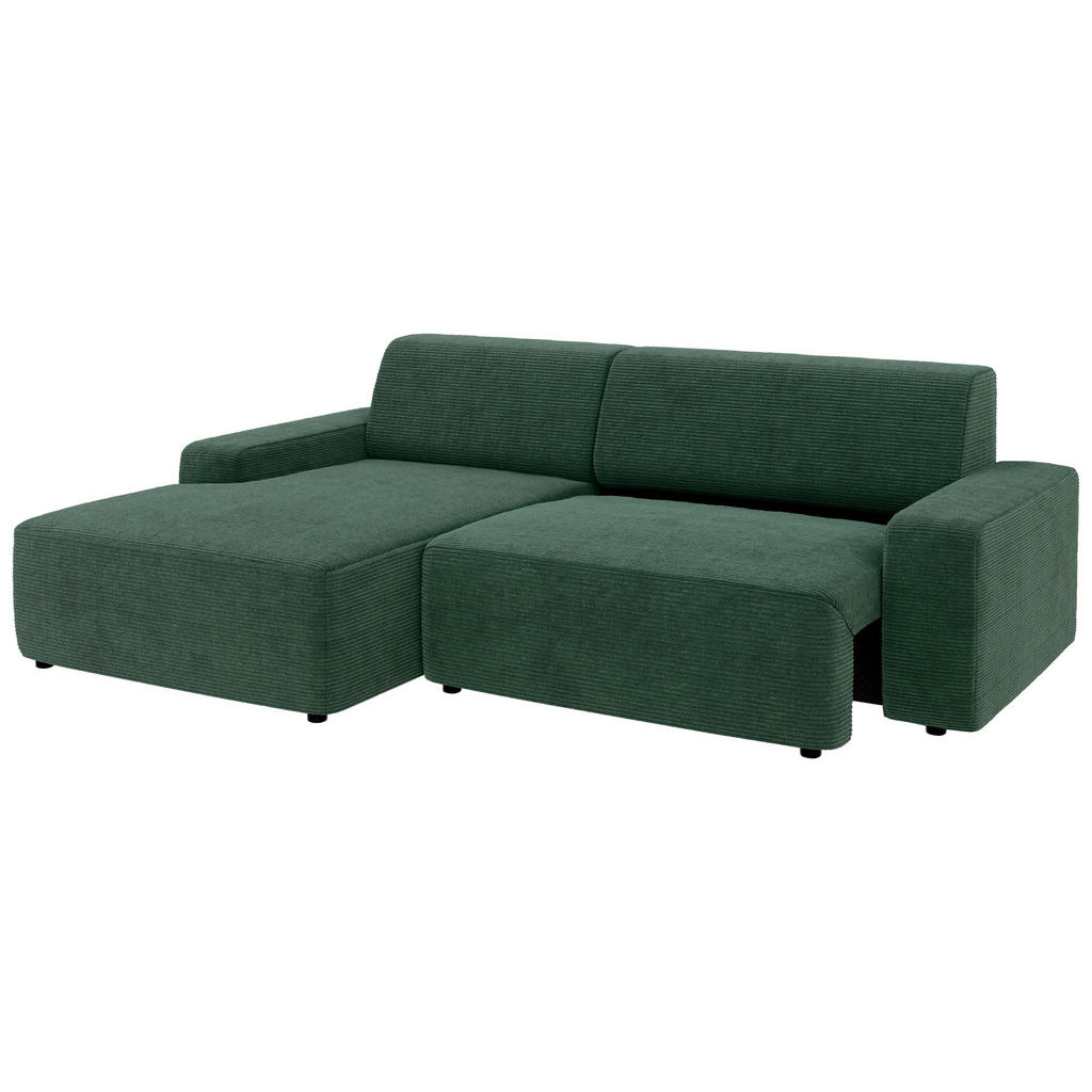 Thumbnail - Trendmanufaktur Ecksofa Wien, Dunkelgrün, Textil, 4-Sitzer, Ottomane links, L-Form, 246x162 cm, Made in Europe, Schlafen...
