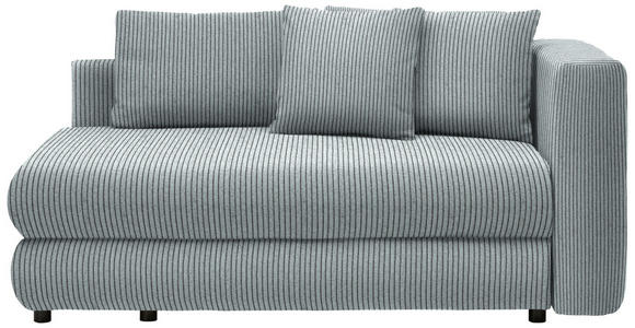 RÉCAMIERE in Cord Blaugrau - Blaugrau/Schwarz, Design, Kunststoff/Textil (171/71-88/93cm) - Cantus