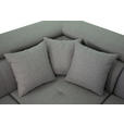ECKSOFA inkl. Funktionen Hellgrau Webstoff  - Silberfarben/Hellgrau, Design, Textil/Metall (226/257cm) - Xora