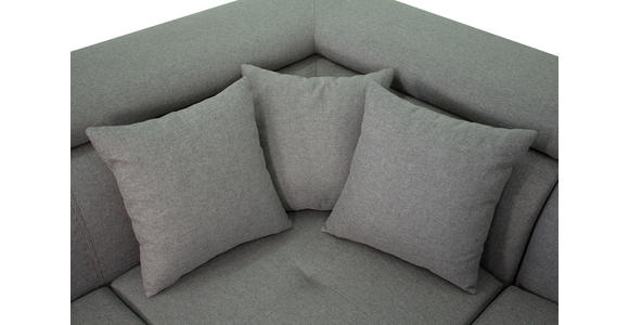 ECKSOFA inkl. Funktionen Hellgrau Webstoff  - Silberfarben/Hellgrau, Design, Textil/Metall (226/257cm) - Xora