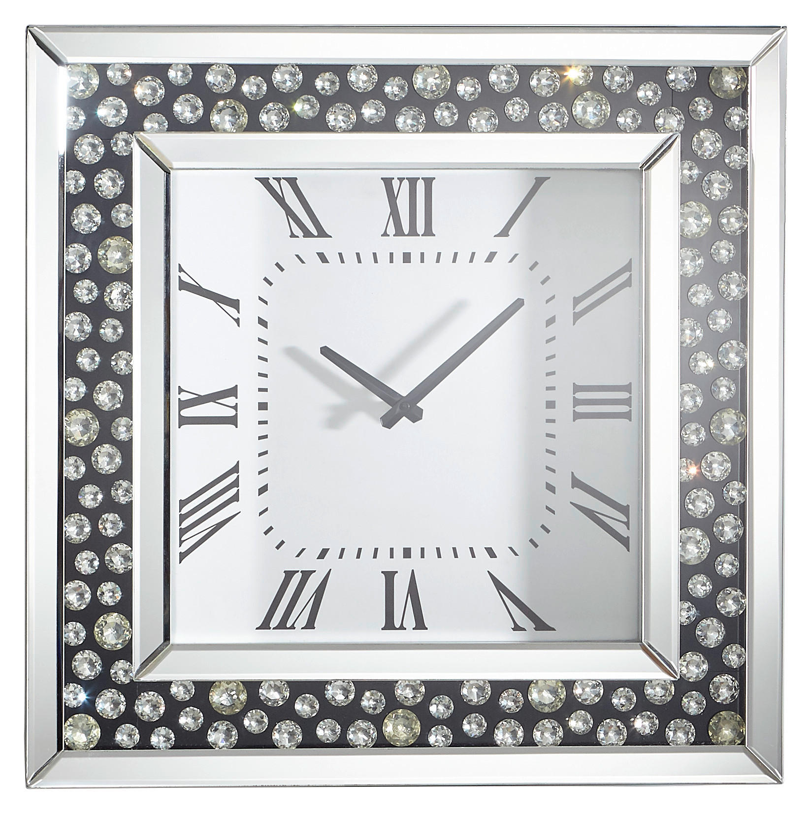NÁSTENNÉ HODINY, čierna, strieborná, 50/50/5 cm - čierna/strieborná, Design, kompozitné drevo/sklo (50/50/5cm) - Xora