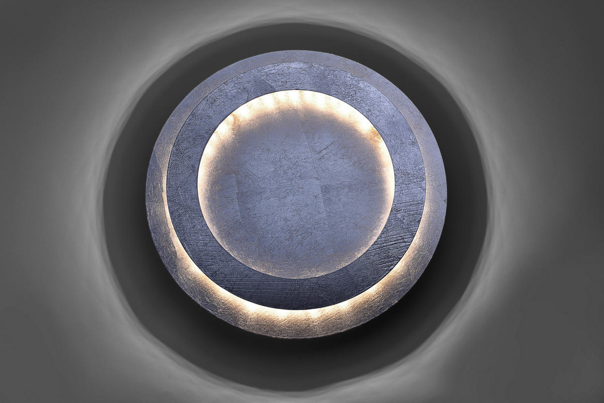 LED-DECKENLEUCHTE Nevis 50/50/8 cm   - Silberfarben, Design, Kunststoff/Metall (50/50/8cm) - Paul Neuhaus