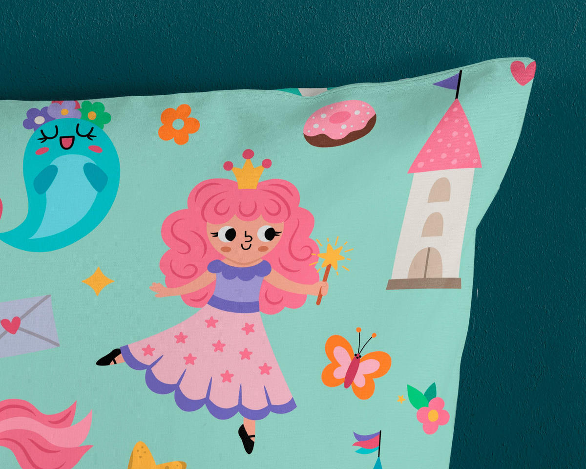 KINDERBETTWÄSCHE 140/200 cm  - Mintgrün, Trend, Textil (140/200cm)