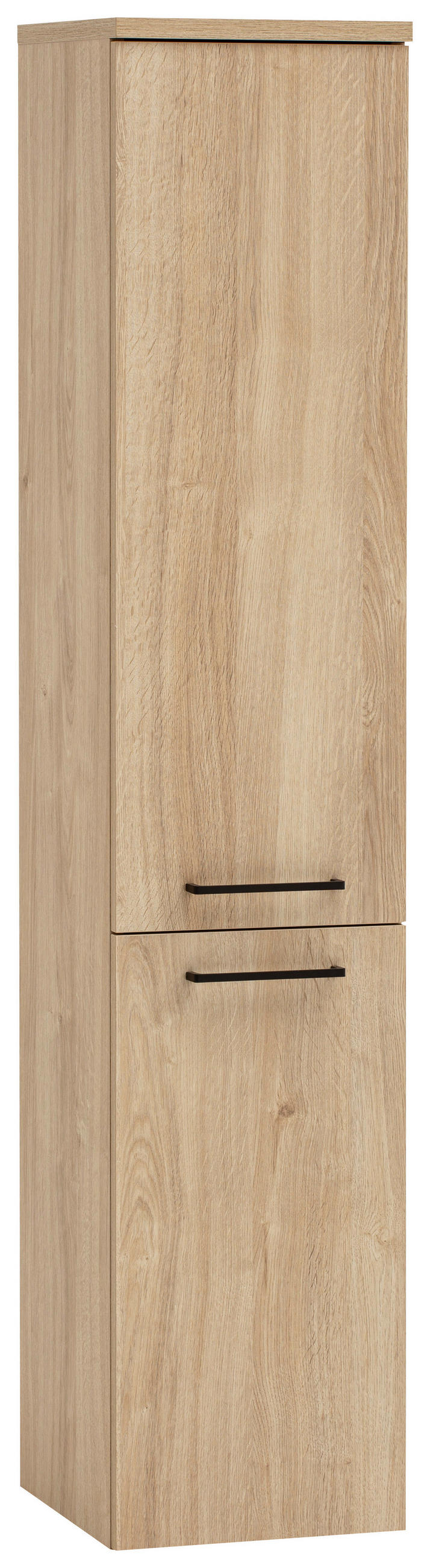 HOCHSCHRANK 33/161/35 cm  - Eichefarben/Schwarz, MODERN, Holzwerkstoff/Metall (33/161/35cm) - Stylife