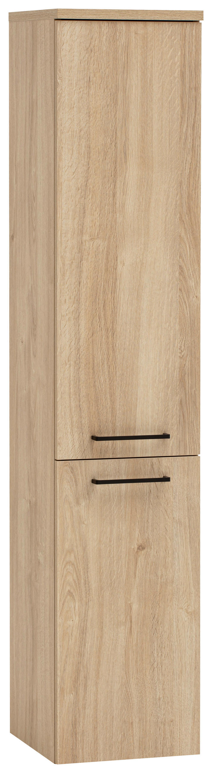 DULAP ÎNALT 33/161/35 cm  - culoare lemn stejar/negru, Modern, metal/material pe bază de lemn (33/161/35cm)