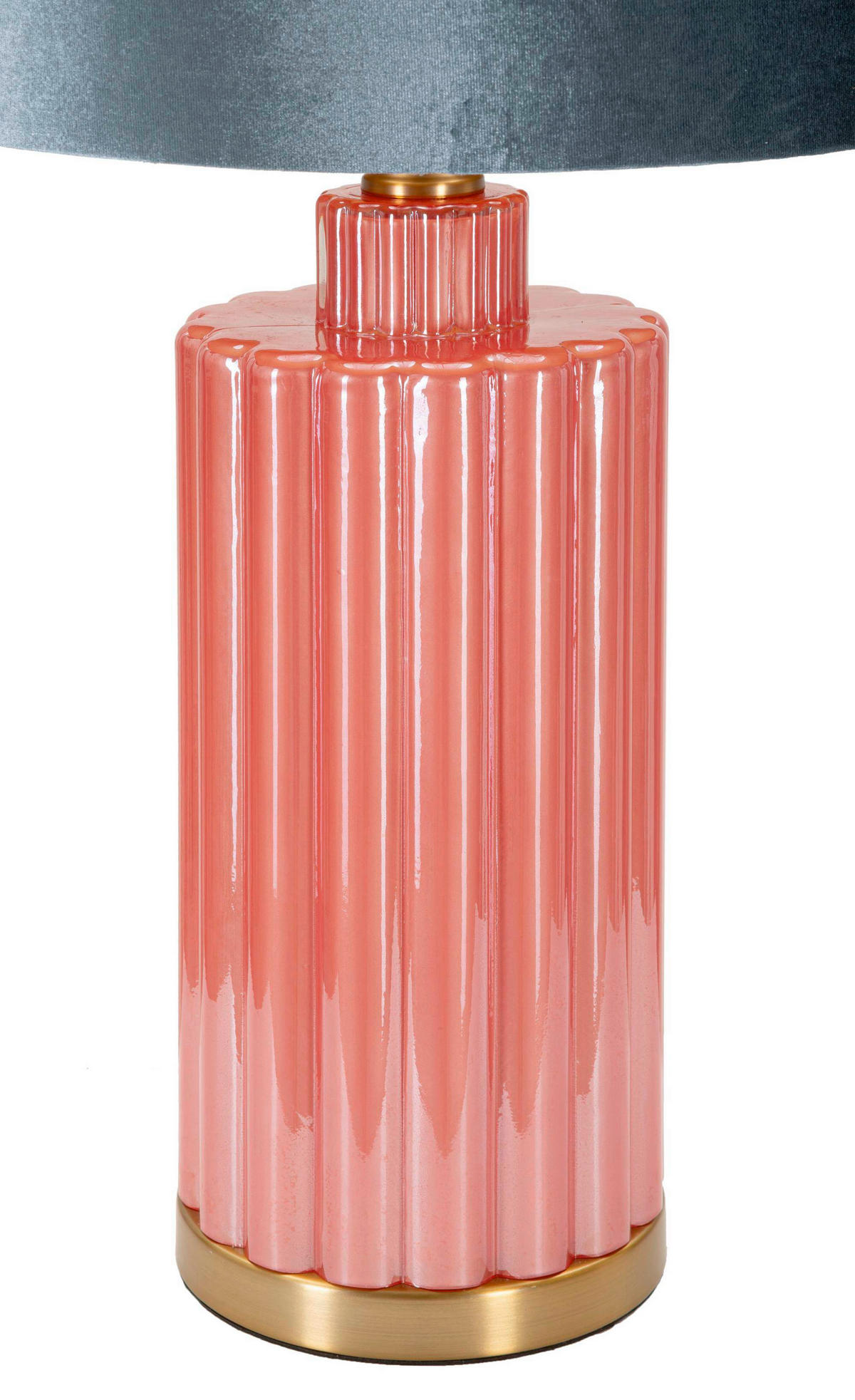 TISCHLEUCHTE   - Blau/Rot, Basics, Glas/Textil (40/70/40cm)