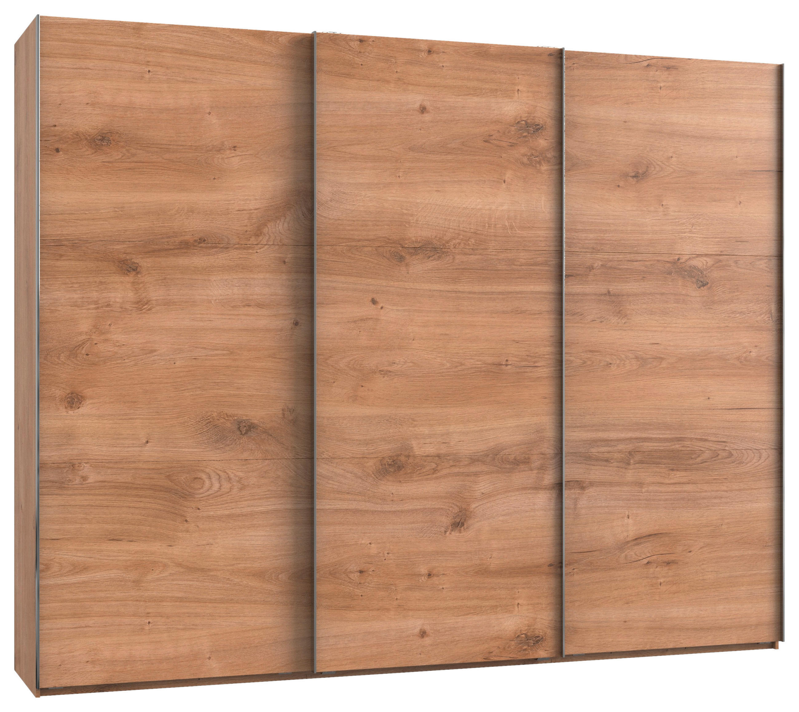 Dulap Cu Uși Culisante, 300/236/65 cm, culoare lemn stejar - culoare lemn stejar/culoare crom, Modern, material pe bază de lemn (300/236/65cm) - MID.YOU