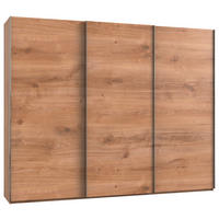 SCHWEBETÜRENSCHRANK 300/236/65 cm,  in Eichefarben, 3 Tür(en)  - Chromfarben/Eichefarben, MODERN, Holzwerkstoff (300/236/65cm) - MID.YOU