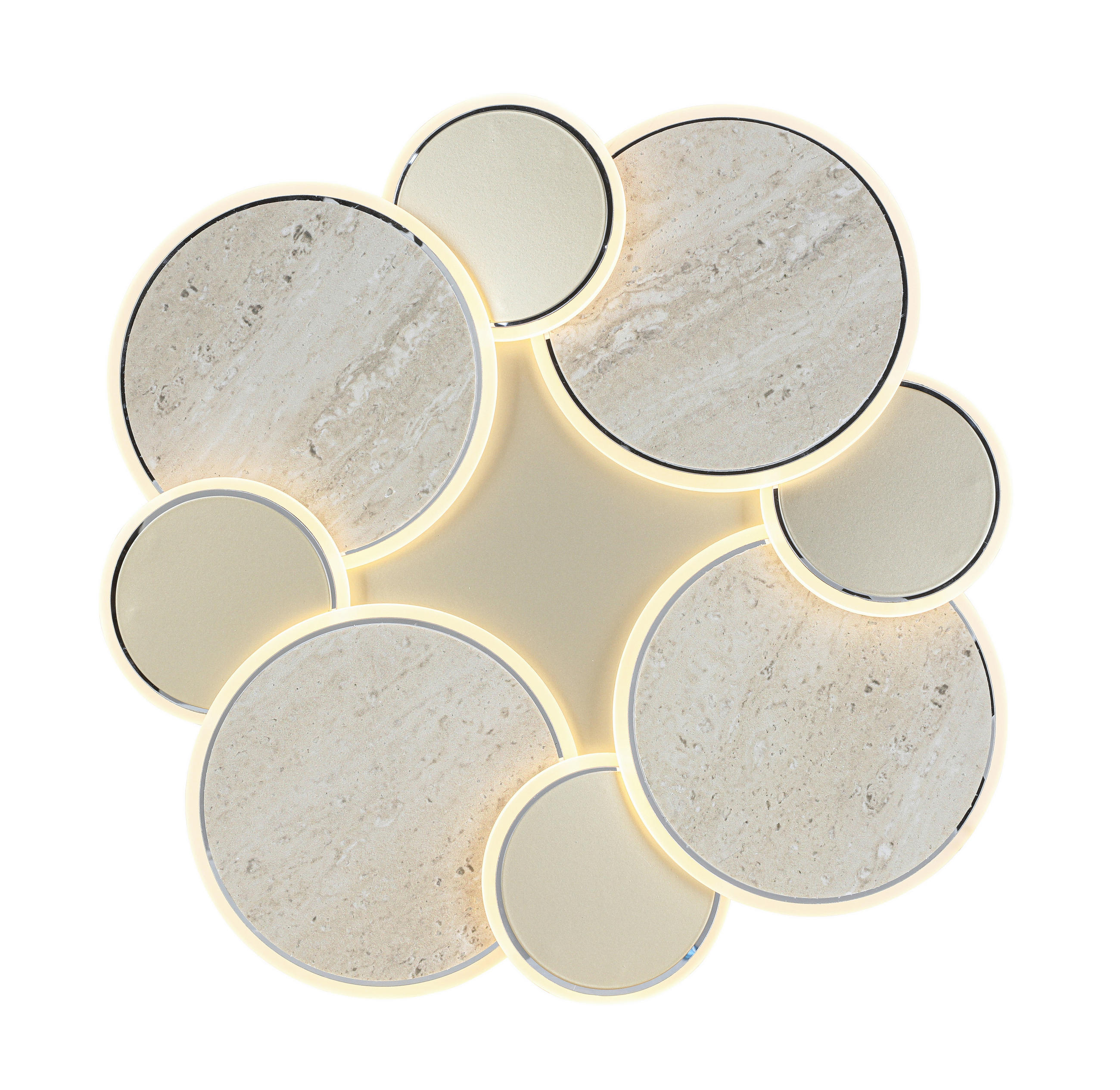 DECKENLEUCHTE 52/6 cm  - Chromfarben/Champagner, Trend, Kunststoff/Metall (52/6cm) - Collett's Monde
