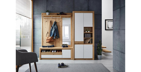 Schuhschrank Kashmir New - Eichefarben/Weiß, MODERN, Holzwerkstoff (84/192/41cm) - James Wood