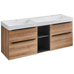 WASCHTISCHKOMBI 152 cm - Eichefarben/Schwarz, Design, Keramik/Holzwerkstoff (152cm) - Novel