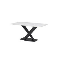 ESSTISCH in Keramik  - Schwarz/Weiß, MODERN, Keramik/Metall (180/75/90cm) - MID.YOU