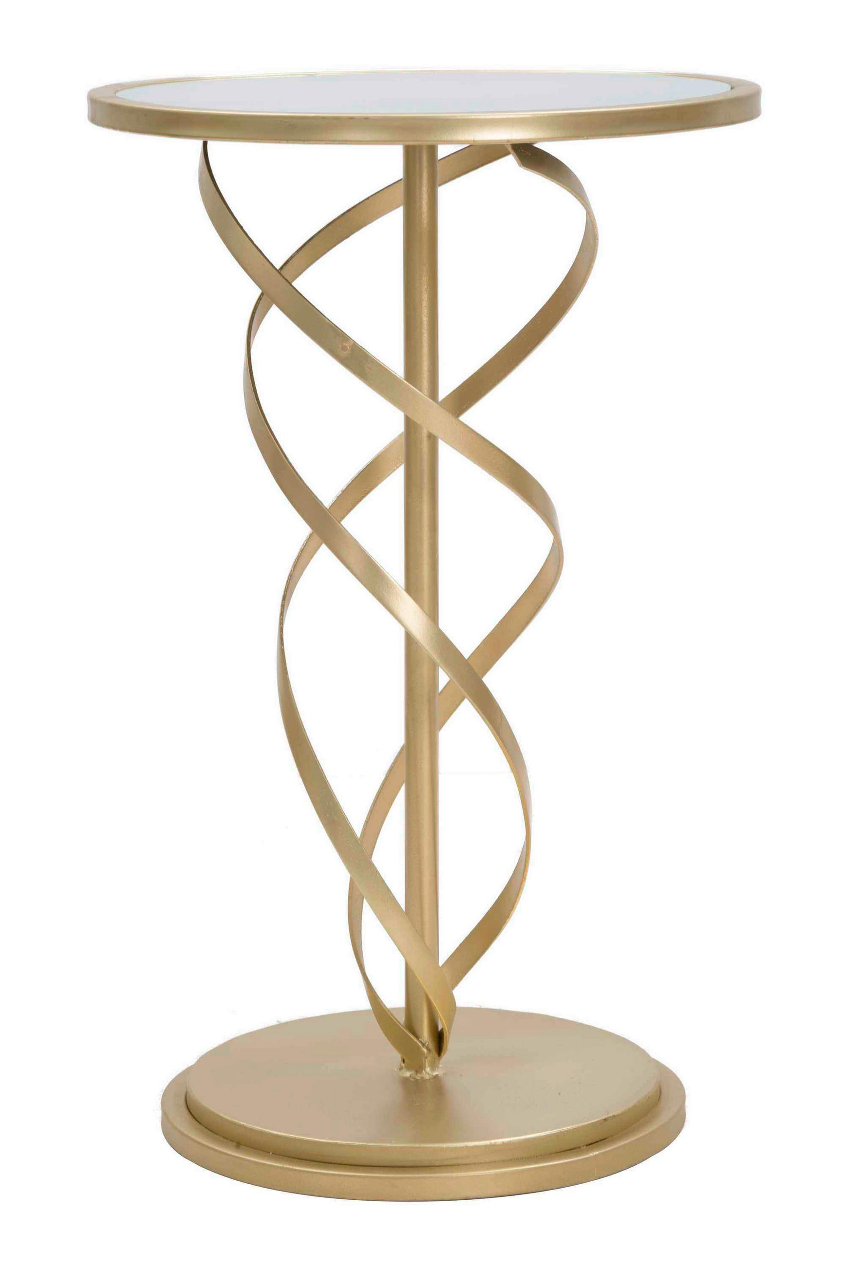 COUCHTISCH Spiegelglas Weiß, Goldfarben  - Goldfarben/Weiß, Basics, Glas/Holzwerkstoff (38/61,5/38cm)