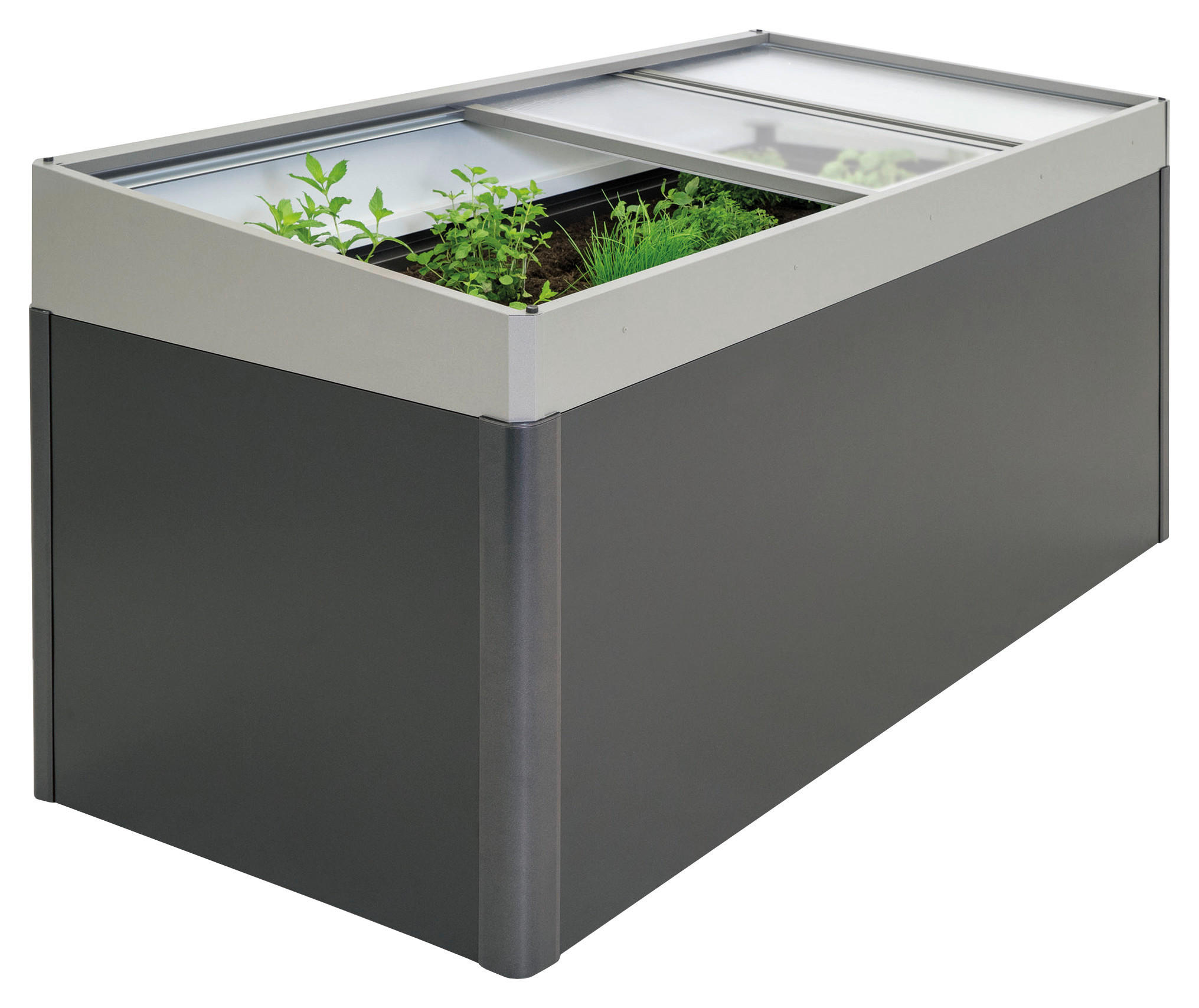 HOCHBEETAUFSATZ  - Grau, Design, Metall (200/23/101cm) - Biohort