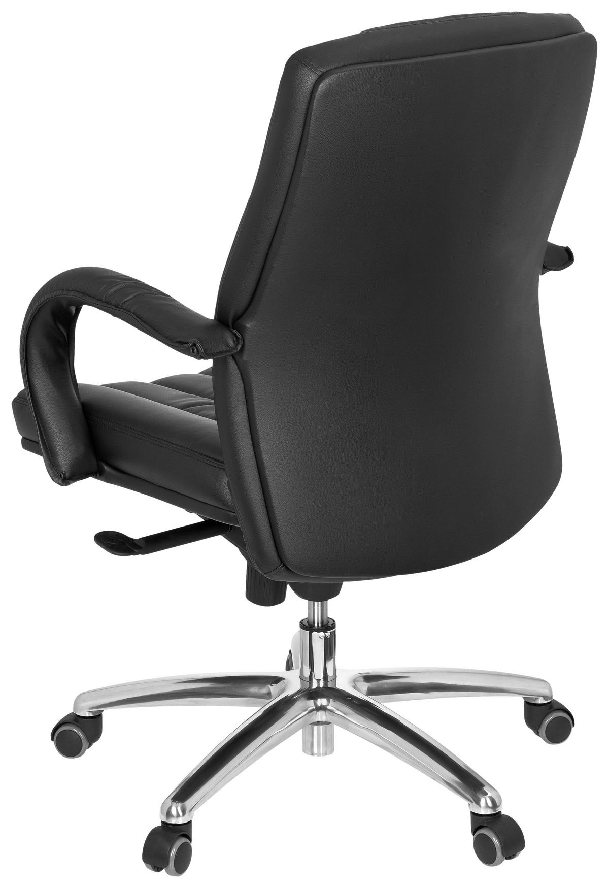 CHEFSESSEL  in Lederlook Schwarz  - Silberfarben/Schwarz, Basics, Kunststoff/Textil (62/113/59cm) - MID.YOU