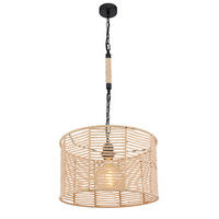 HÄNGELEUCHTE Halia 40/120 cm   - Schwarz/Braun, Natur, Naturmaterialien/Metall (40/120cm) - Globo