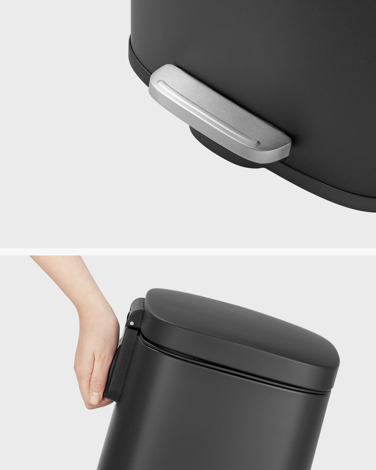 ABFALLSAMMLER 30 L  - Schwarz, Basics, Kunststoff/Metall (34,8/63,3/29,7cm)