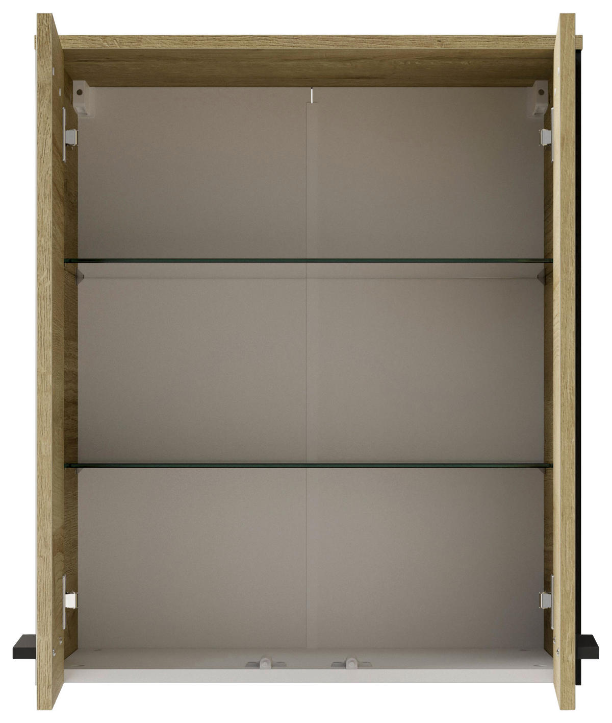 HÄNGESCHRANK 60/70/33 cm  - Eichefarben/Schwarz, Natur, Glas/Holzwerkstoff (60/70/33cm) - Xora