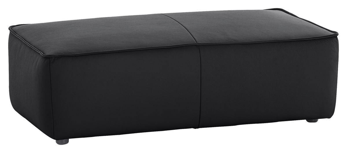 HOCKER in Leder Schwarz  - Schwarz, Modern, Leder/Kunststoff (120/39/60cm) - W.Schillig