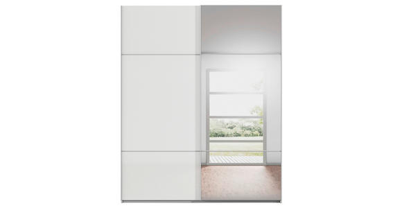 SCHWEBETÜRENSCHRANK 181/223/68 cm 2-türig Grau, Weiß  - Weiß/Grau, KONVENTIONELL, Glas/Holzwerkstoff (181/223/68cm) - Novel