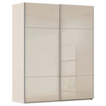 SCHWEBETÜRENSCHRANK  in Champagner  - Champagner/Alufarben, KONVENTIONELL, Glas/Holzwerkstoff (181/223/67cm) - Novel