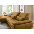 ECKSOFA Dieter Knoll in Echtleder Currygelb  193/332 cm  - Currygelb/Schwarz, Design, Leder/Metall (193/332cm) - Dieter Knoll