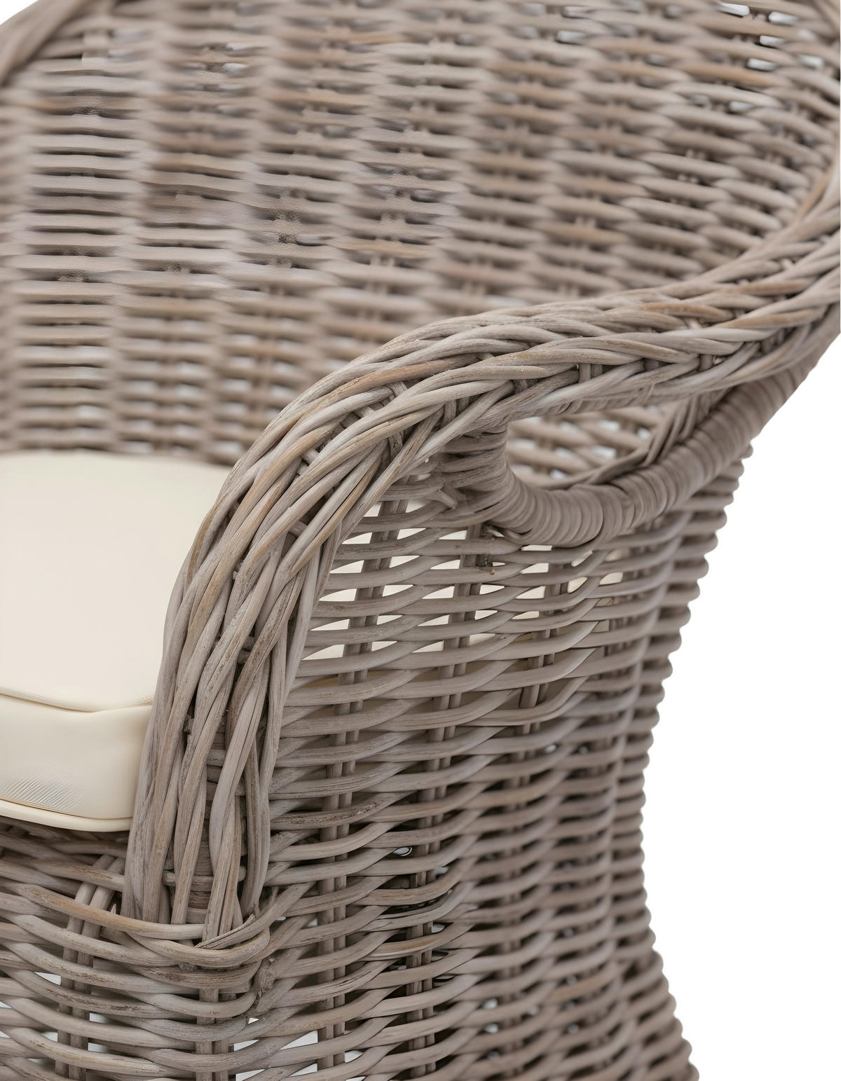 STOL   flatväv  cremefärgad, gråvit  - gråvit/cremefärgad, Trend, trä/textil (64/88/56cm) - Landscape