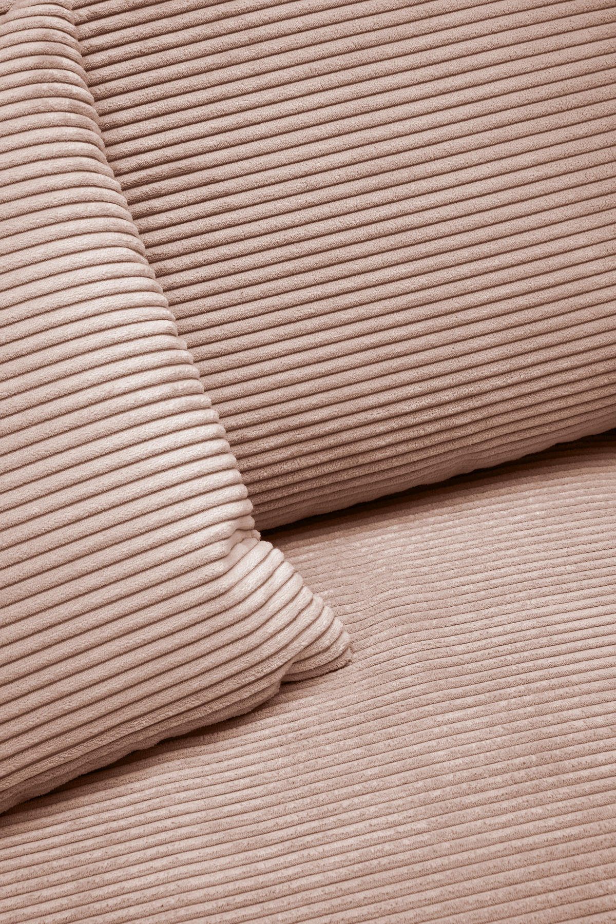 ECKSOFA in Cord Rosa  - Schwarz/Rosa, Design, Kunststoff/Textil (235/175cm) - home24