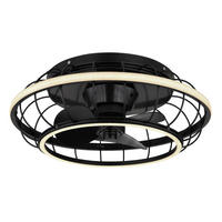 STROPNÍ VENTILÁTOR, 50/18 cm  - černá/opál, Design, kov/plast (50/18cm) - Globo
