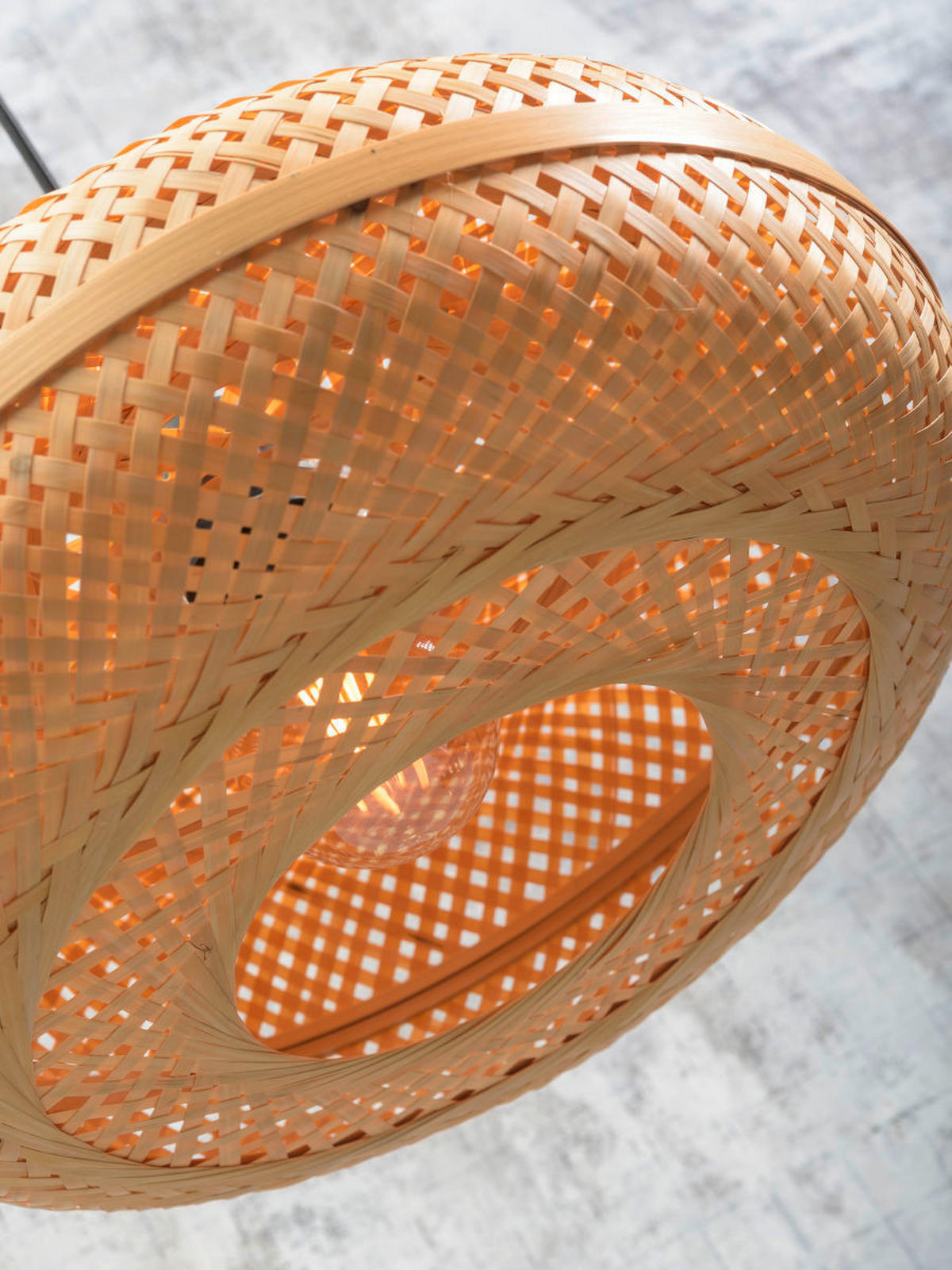 GOLVLAMPA GOOD&MOJO  40/68/176 cm    - svart/naturfärgad, Trend (40/68/176cm) - Good & Mojo