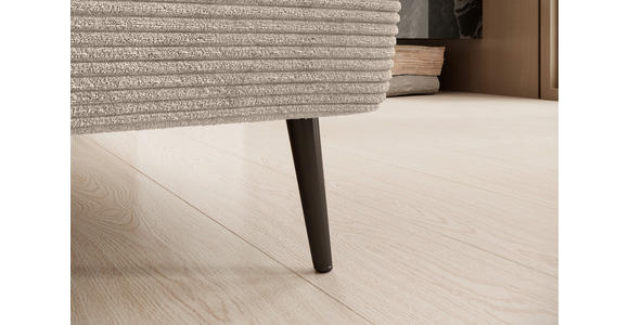 ECKSOFA  in Cord Taupe  277/174 cm  - Taupe/Schwarz, KONVENTIONELL, Textil/Metall (277/174cm) - Carryhome