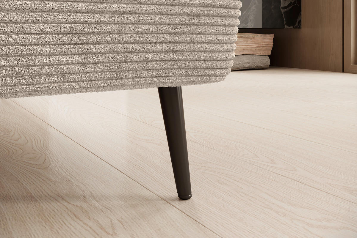 ECKSOFA in Cord Taupe  - Taupe/Schwarz, Konventionell, Textil/Metall (277/174cm) - Carryhome