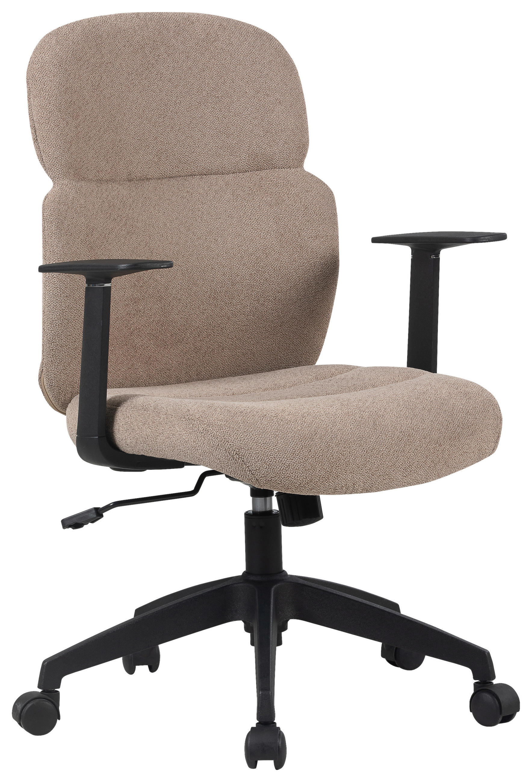 OTOČNÁ ŽIDLE, tkaná látka, černá, světle hnědá - černá/světle hnědá, Design, textil/plast (60/93,5-101/57cm) - Modante