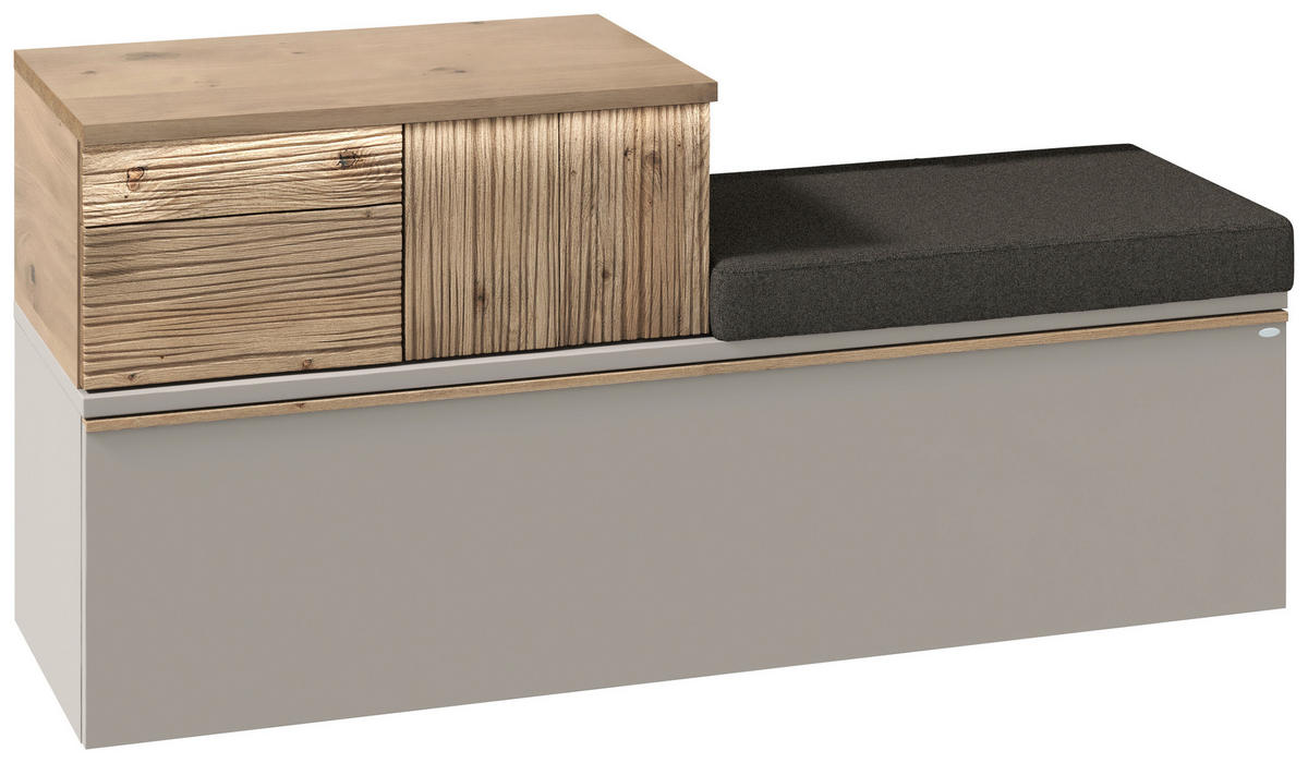 GARDEROBENBANK  in 128/62/42,9 cm  - Taupe/Wildeiche, Design, Holz/Holzwerkstoff (128/62/42,9cm) - Voglauer