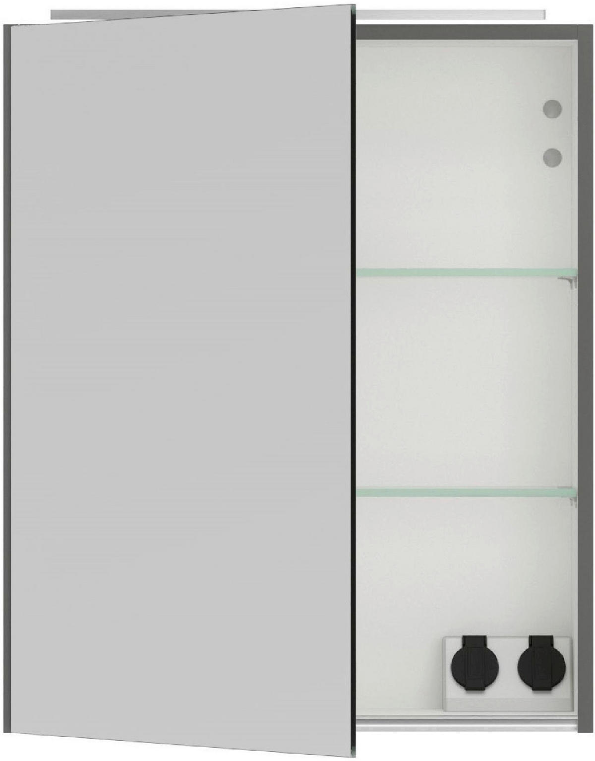 SPIEGELSCHRANK 60/72/21 cm  - Schieferfarben/Alufarben, MODERN, Glas/Holzwerkstoff (60/72/21cm) - Nobilia
