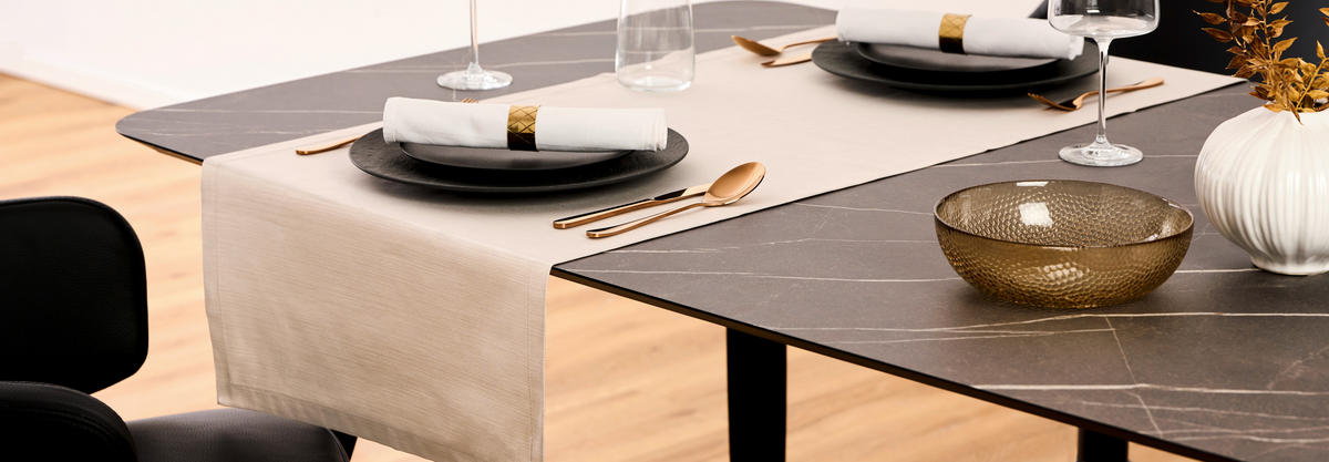 TISCHLÄUFER LOREEN Textil Ecru 50/150 cm  - Ecru, Basics, Textil (50/150cm) - Dieter Knoll