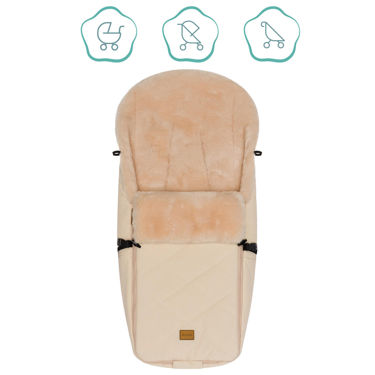 BUGGY-FUSSSACK Vegan  - Naturfarben, Trend, Kunststoff/Textil (50/100cm) - Jimmylee