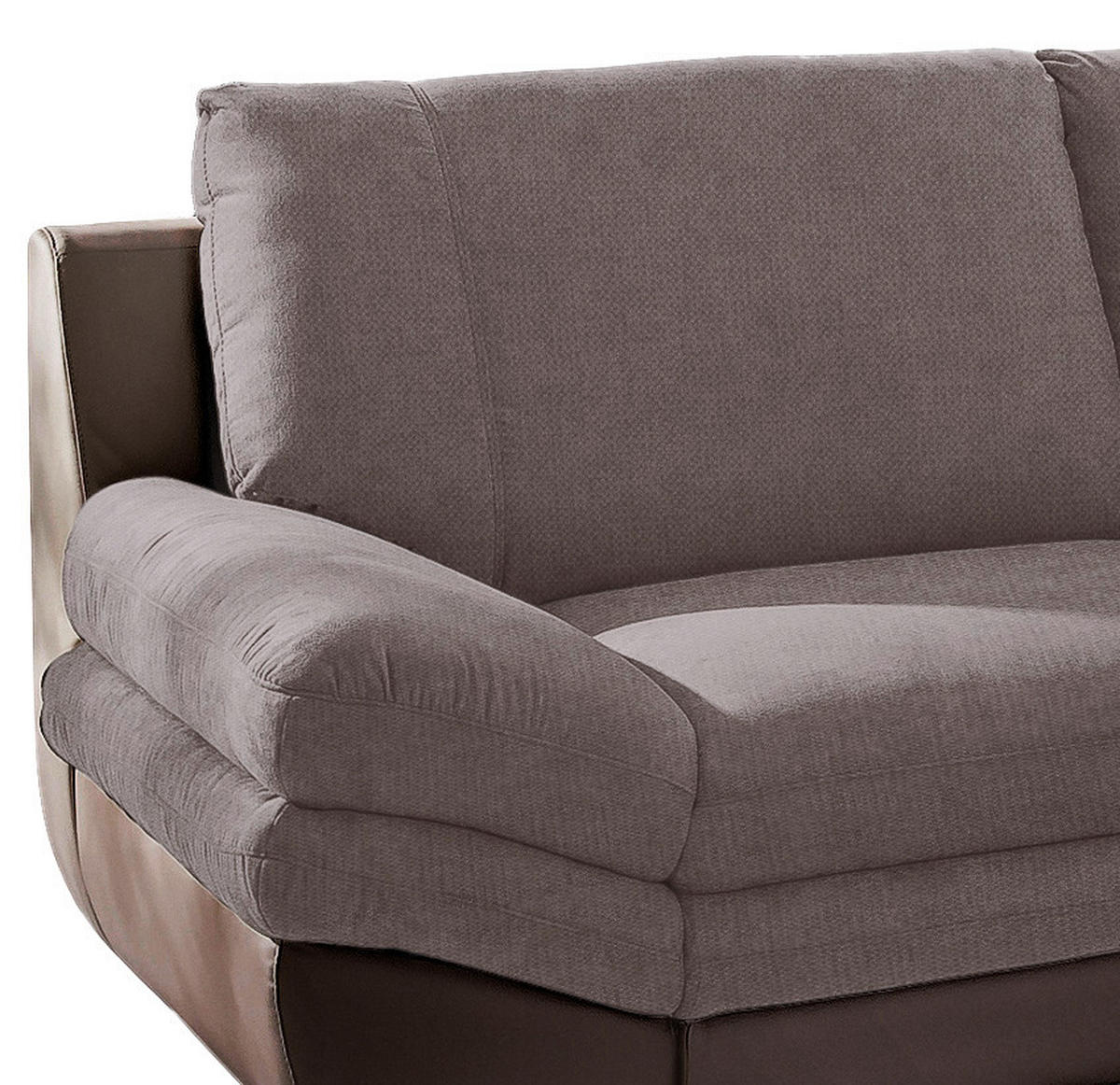 WOHNLANDSCHAFT in Taupe, Dunkelbraun  - Taupe/Chromfarben, Modern, Textil/Metall (264/221cm) - MID.YOU