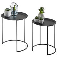 SATZTISCH 40,5/34/40,5/34/45/40 cm Schwarz rund  - Schwarz, Trend, Metall (40,5/34/40,5/34/45/40cm) - Landscape