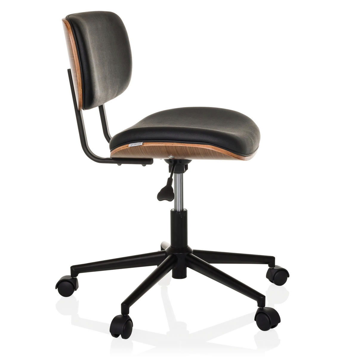 DREHSTUHL Schwarz  - Schwarz, MODERN, Leder/Kunststoff (59/73-83/59cm) - MID.YOU