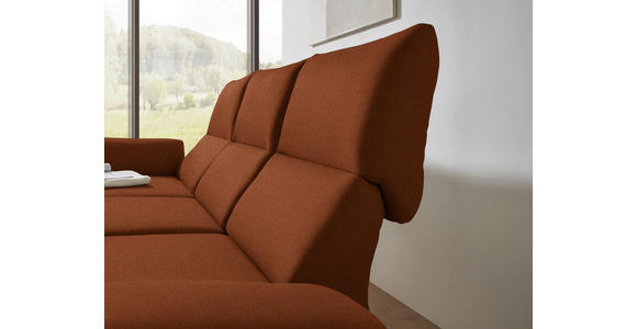 ECKSOFA  in Flachgewebe Kupferfarben Armteilverstellung, Relaxfunktion, Drehsitzfunktion  175-224/255-365 cm  - Schwarz/Kupferfarben, Design, Textil/Metall (175-224/255-365cm) - Dieter Knoll