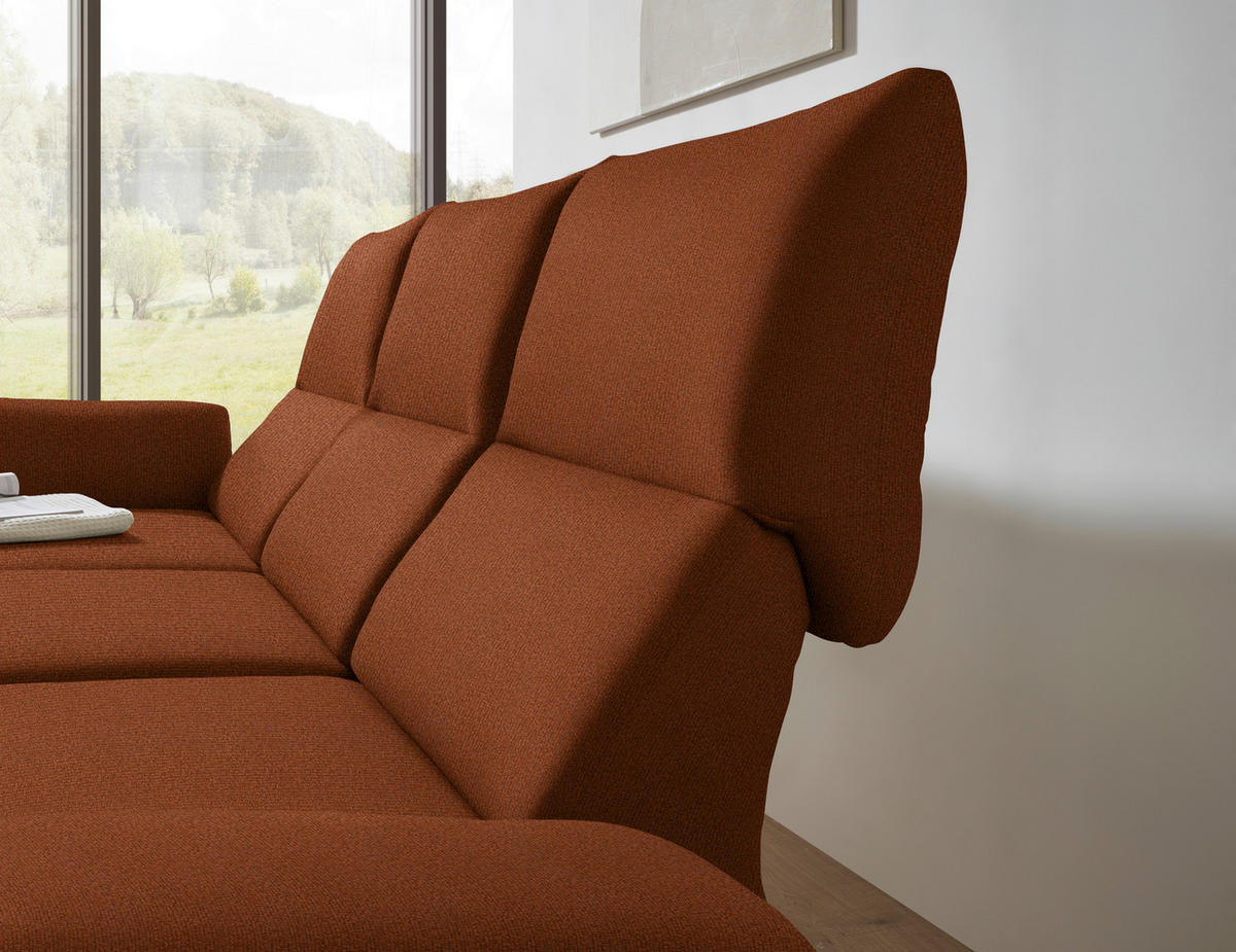 ECKSOFA  in Flachgewebe Kupferfarben  175-224/255-365 cm  - Schwarz/Kupferfarben, Design, Textil/Metall (175-224/255-365cm) - Dieter Knoll