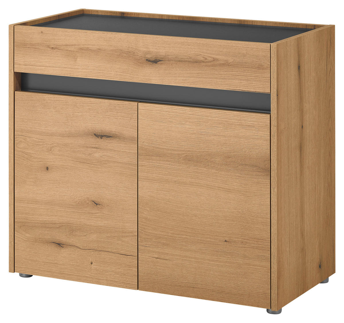 SCHUHSCHRANK Anthrazit, Eichefarben  - Eichefarben/Anthrazit, Design, Holzwerkstoff/Kunststoff (80/70/40cm) - Modante