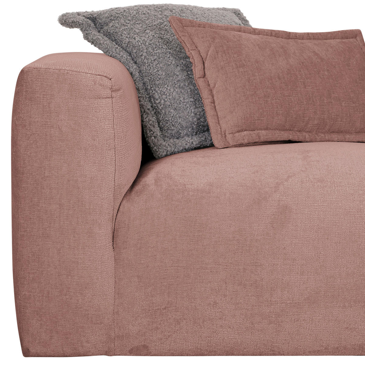 HÖRNSOFFA i chenille gammelrosa  - svart/gammelrosa, Design, textil/plast (280/175cm) - MID.YOU